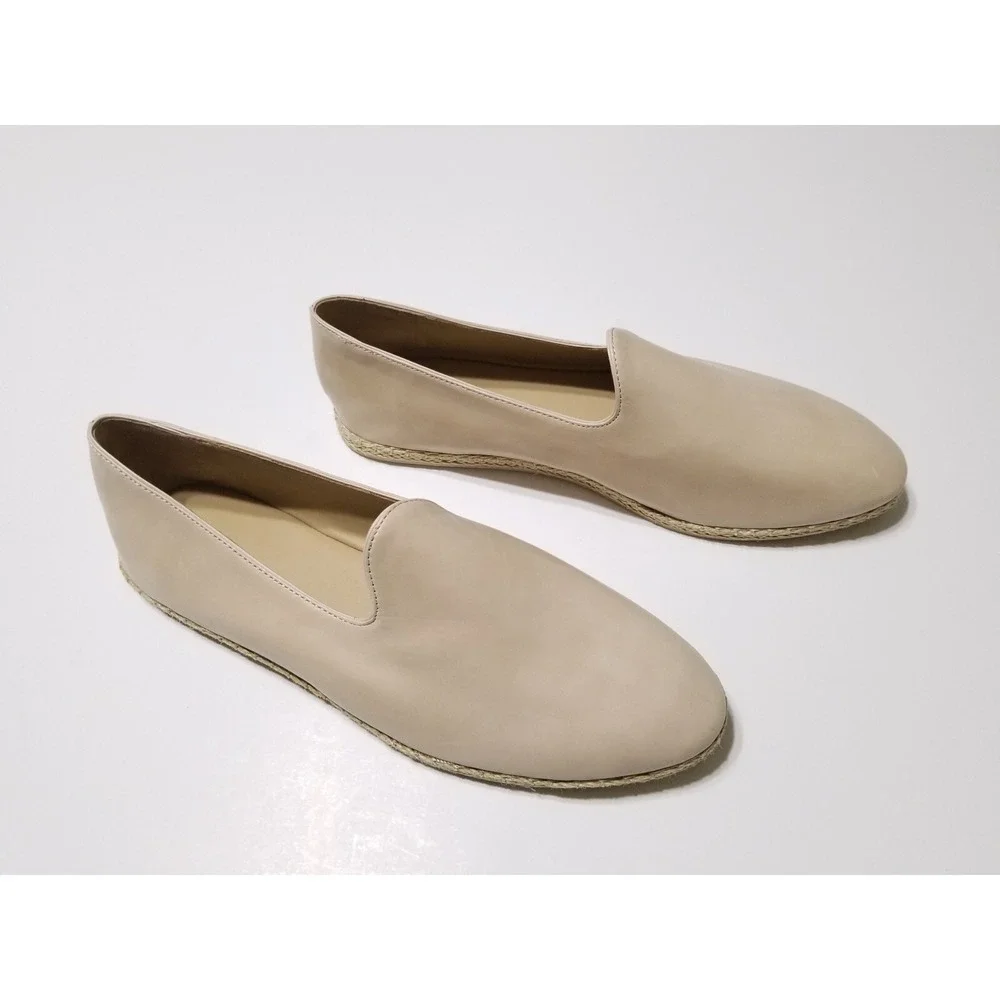 Vince Malia Leather Espadrilles Flat Loafers Sandember Beige NIB Size 9.5 $175 - Picture 7 of 16